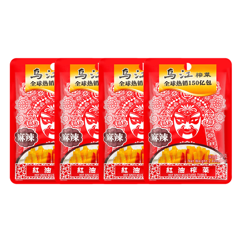 乌江 涪陵榨菜 麻辣红油榨菜 4 个