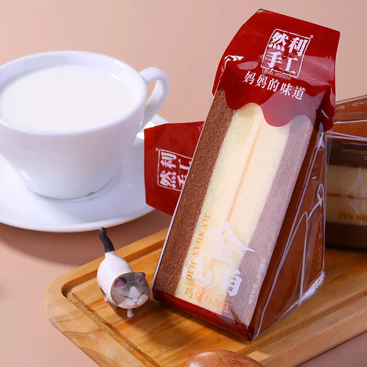 然利金三角巧克力夜宵代餐蛋糕1袋*95g夹心营养早餐面包休闲零食糕点点心