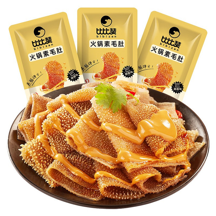 比比赞火锅素毛肚70包麻酱味即食魔芋爽肚490g
