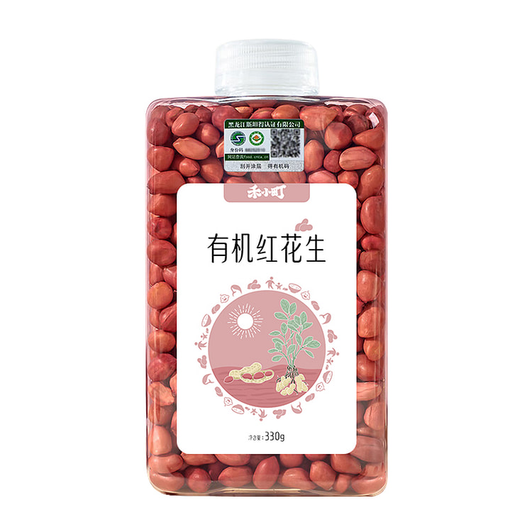 禾小町 五常有机红皮花生米330g*1瓶