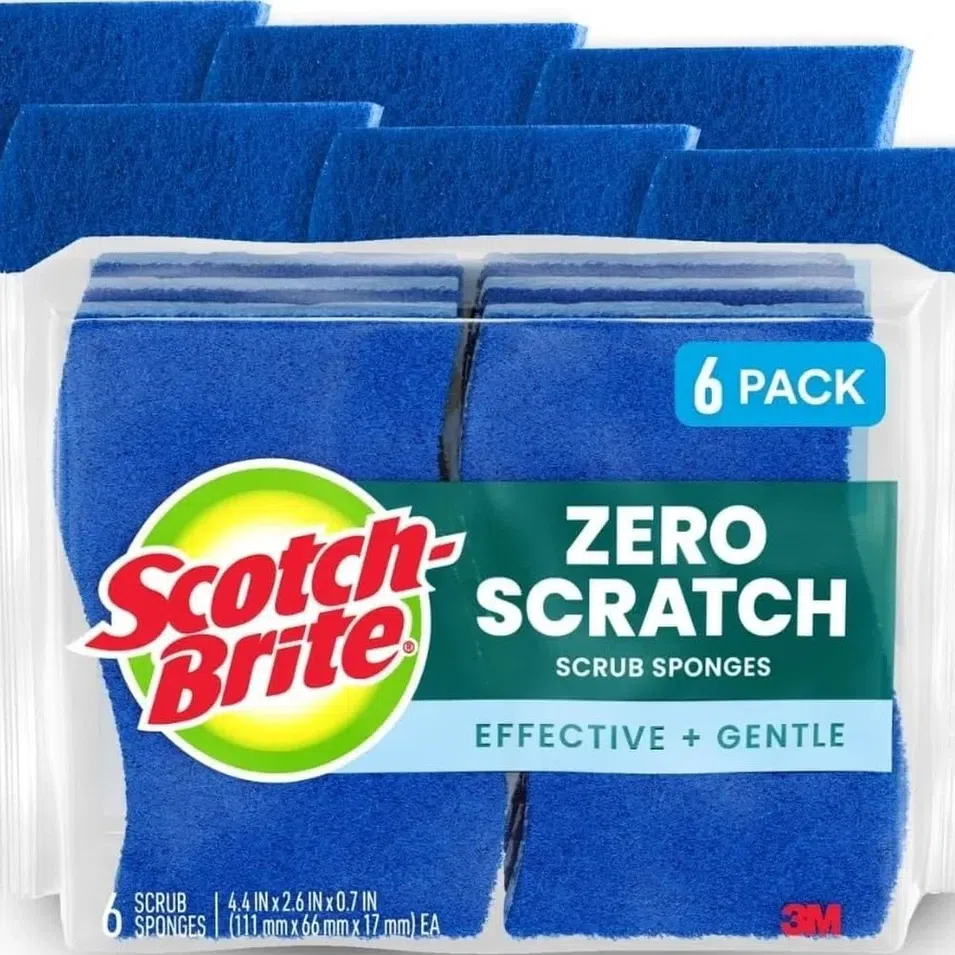 Zero Scratch Scrub Sponge 6Pack for Kitchen & Home 1 pack