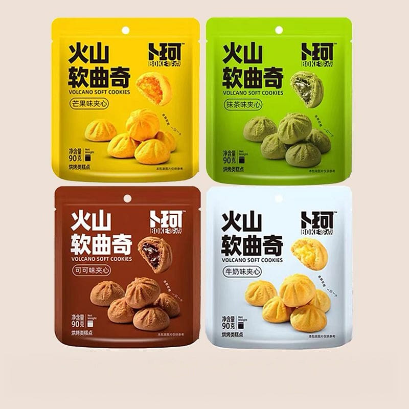 Volcano Cookies Mixed Flavors 90g*4 Bags 360 g