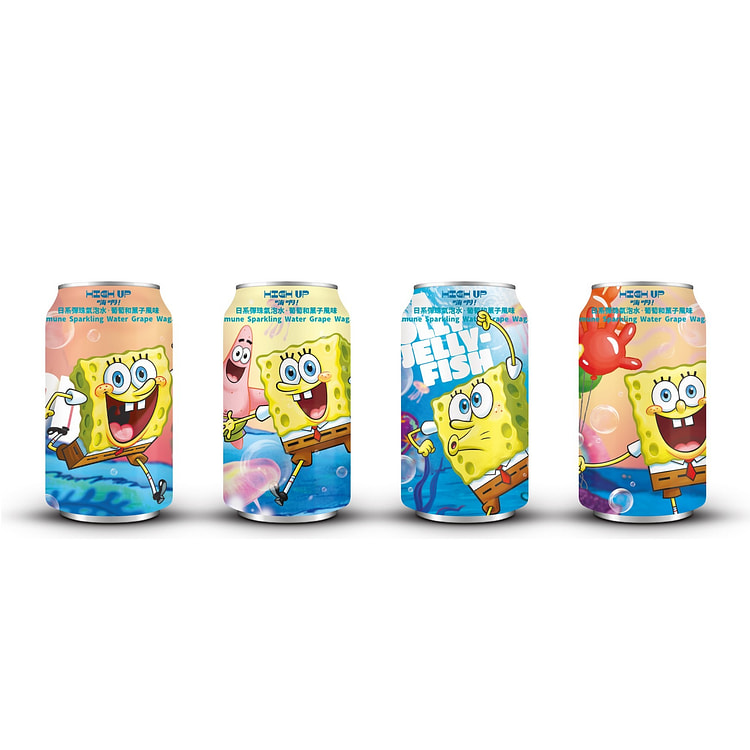 SPONGEBOB SPARKLING WATER GRAPE 4 can