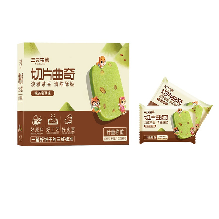 三只松鼠 切片曲奇饼干抹茶味210g*1箱装