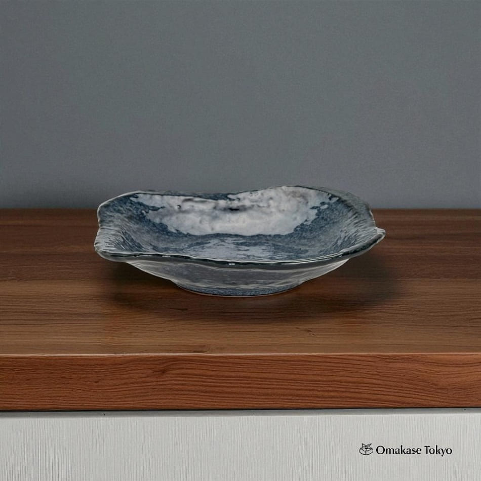 Ichikyu Minoyaki Nade-Kaku Serving Plate 450 g