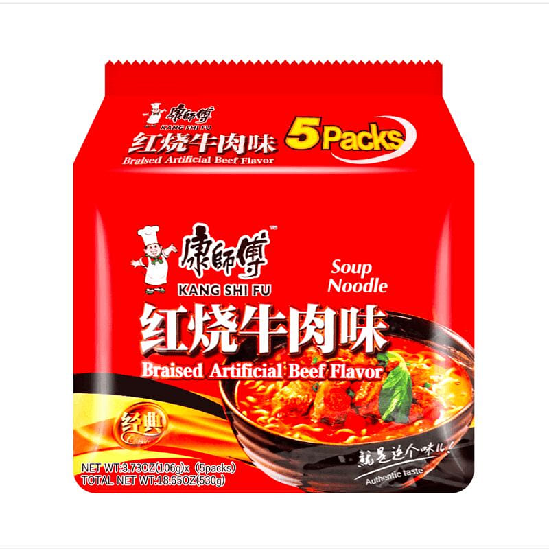 Master Kong Braised Beef Noodles(106g*5)*1pack 530 g