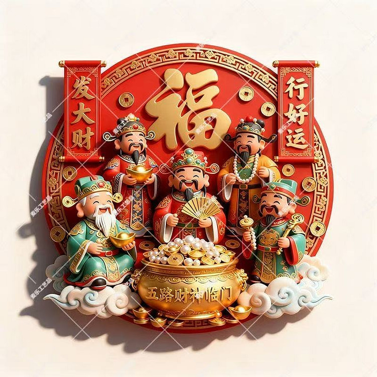 豪智 五路财神冰箱贴 1 份