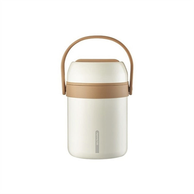 1.8L stainless steel insulated lunch box, white 1 each