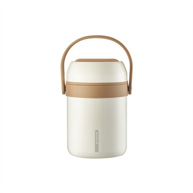 1.8L stainless steel insulated lunch box, white 1 each