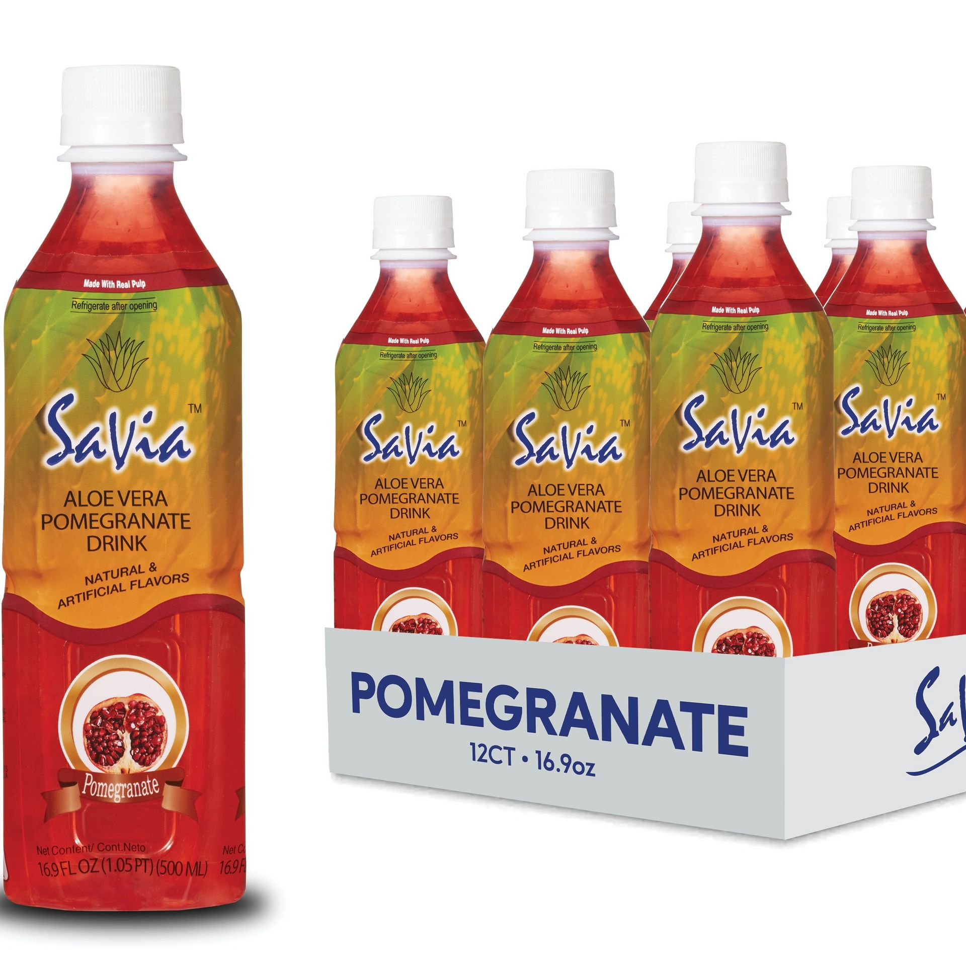 Get Savia Aloe Vera Drink Pomegranate 16.9oz 12 case Delivered | Weee!  Asian Market
