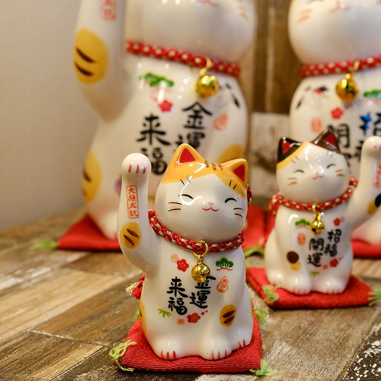 日本 药师窑招财猫M/S（礼盒装）-S（7859） 1 个