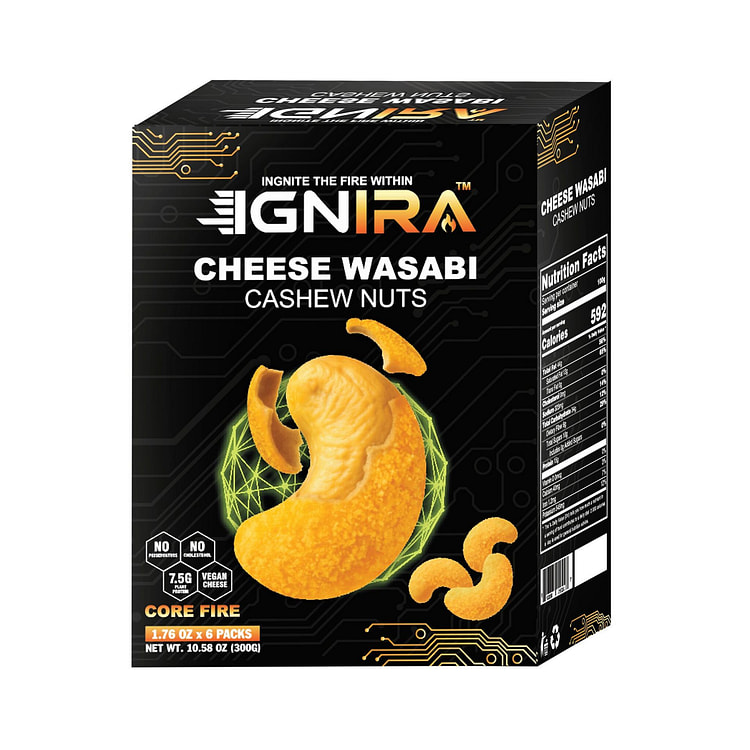 IGNIRA Cashew: Cheese Wasabi, Core Fire, 6 Pks. 1 box
