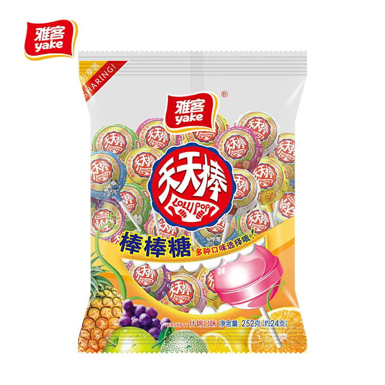 雅客棒棒糖水果味集锦装252g*1袋