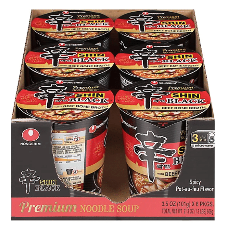 Nongshim Shin 블랙 프리미엄 국수 컵 6개입 1 개