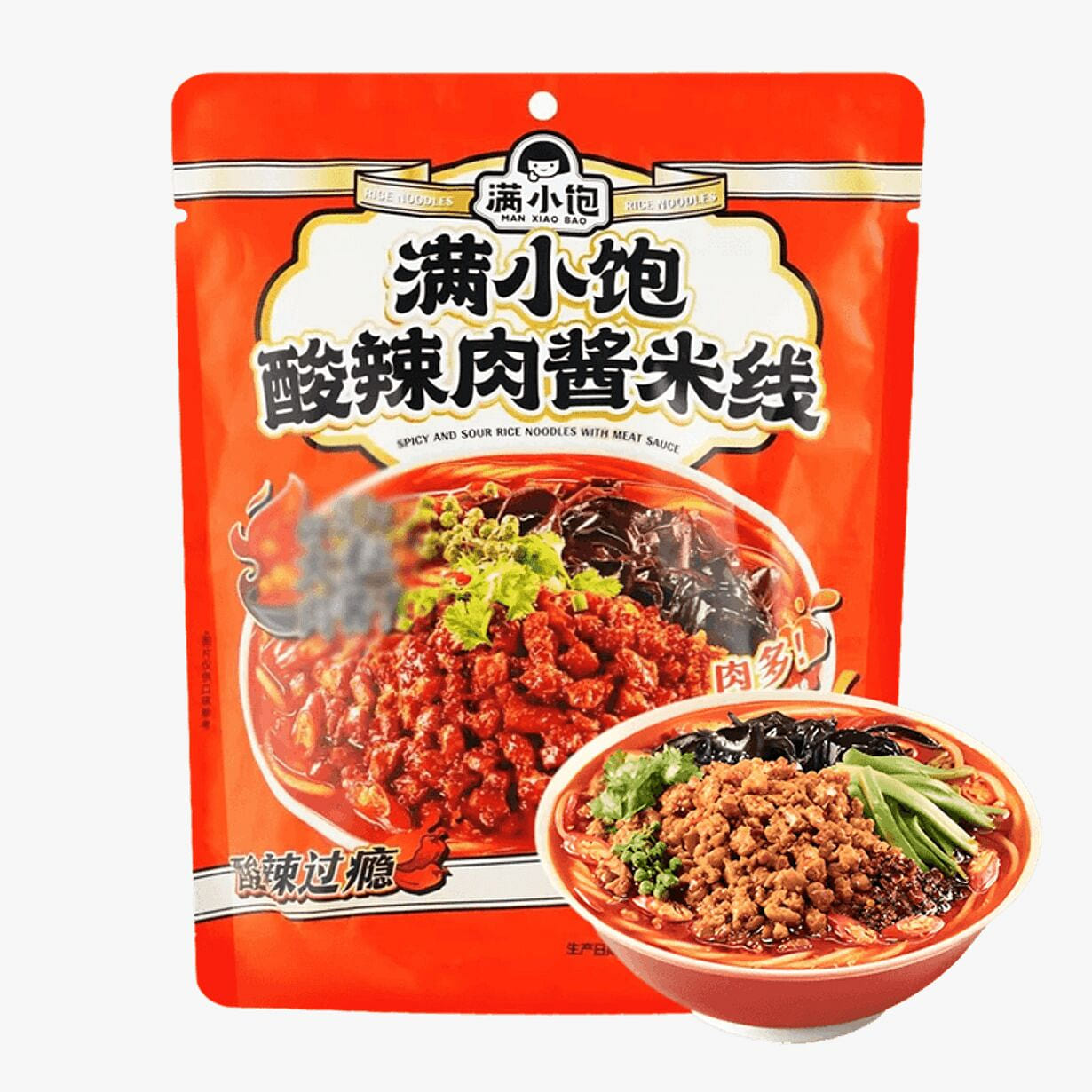 Man Xiao Bao Hot and Sour Pork Sauce Rice Noodles 1 pack