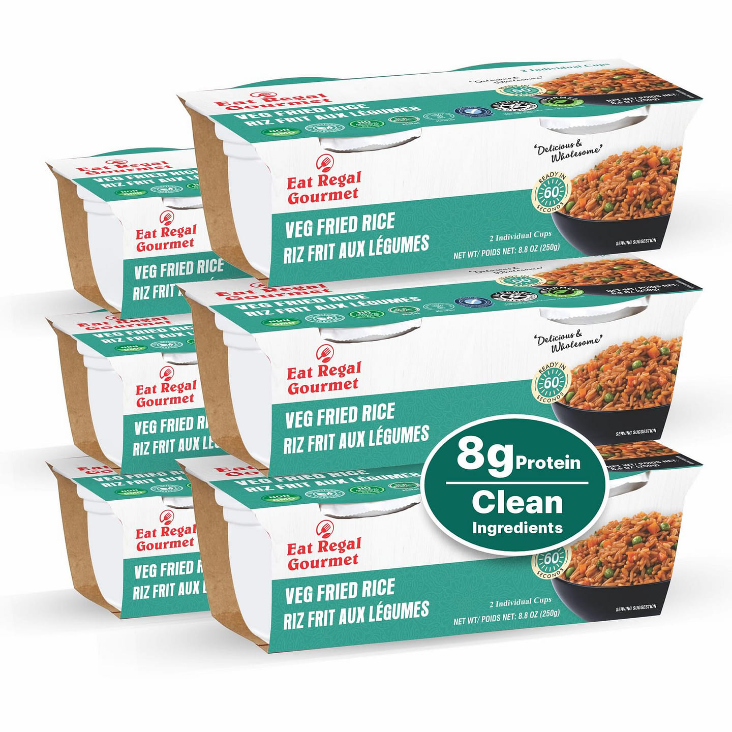 Eat Regal Veg Fried Rice, (12 Cups) 4.4 oz*6 pack