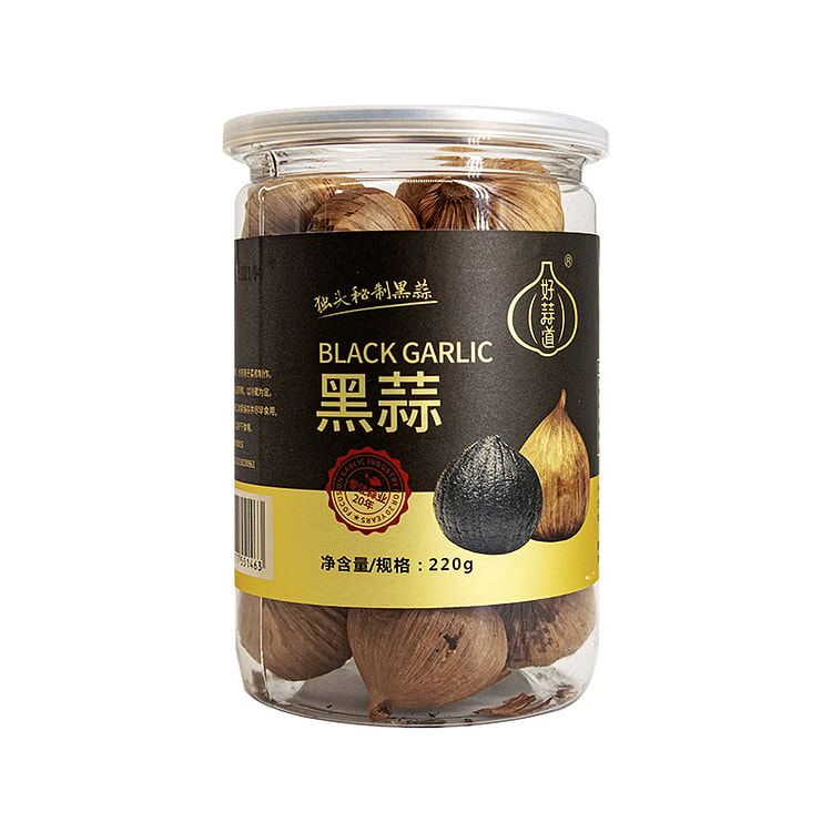 好蒜道独头黑蒜大蒜煲汤发酵烤黑蒜220g*1瓶
