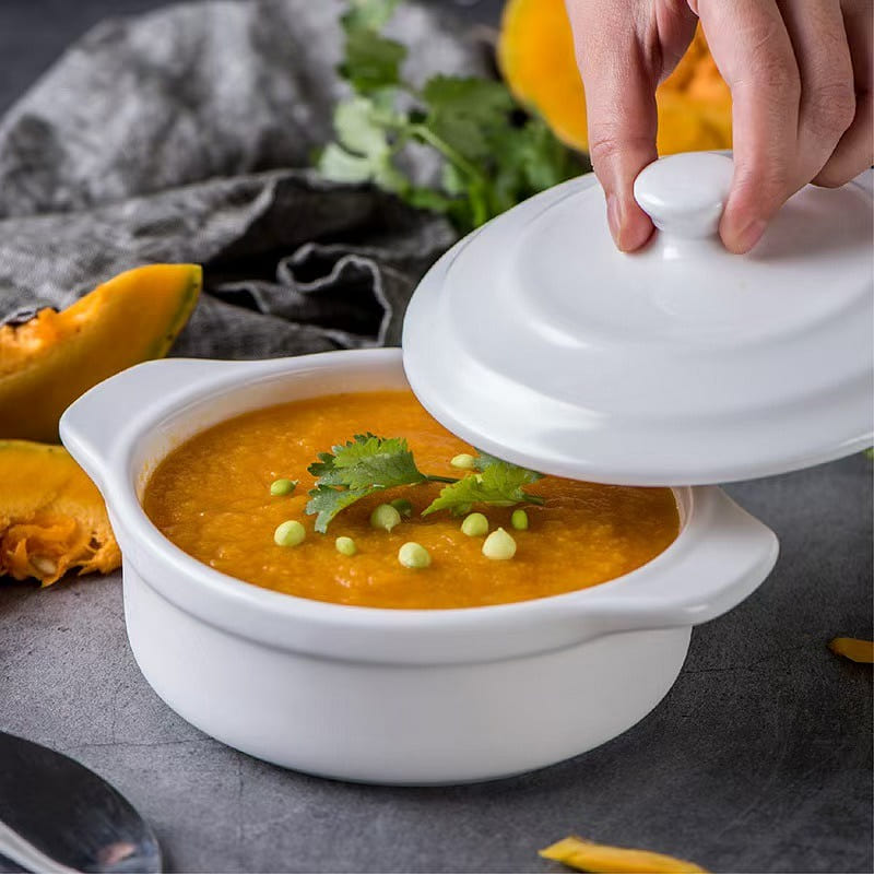 Ceramic Crock Pot Steamed Eggs Soup Pot Baking Bow 1 count