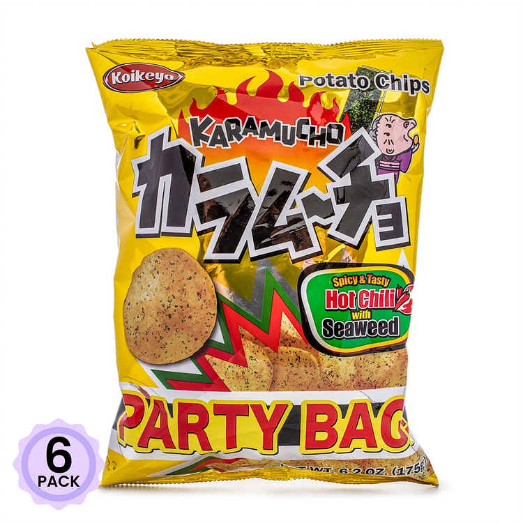 Koikeya 카라무초 감자칩 매콤한 김맛 175 그램*6 팩
