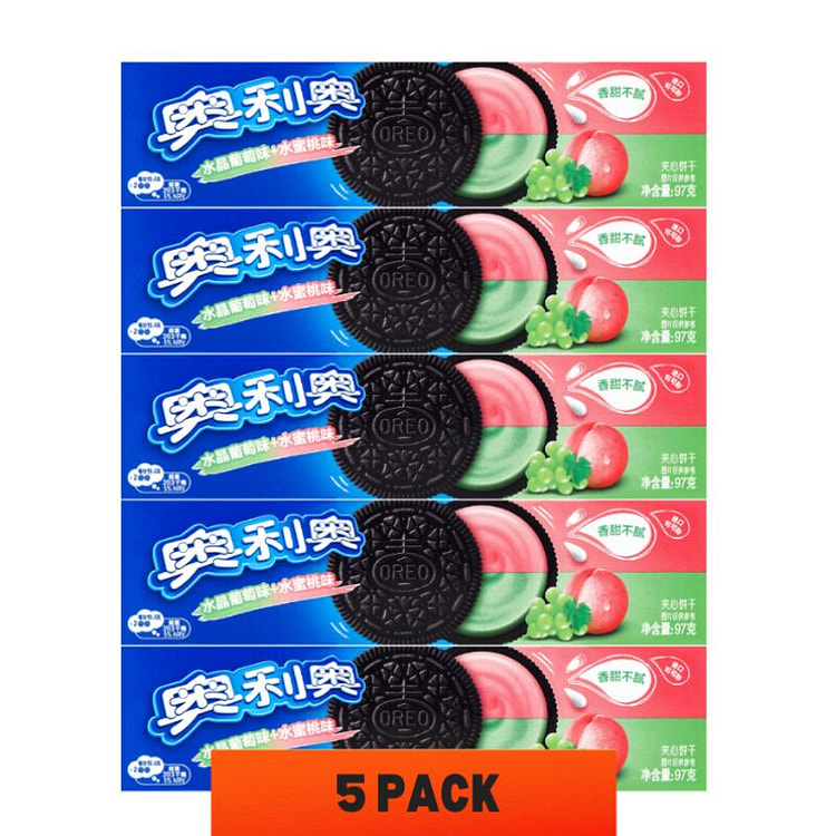 97克*5 OREO奥利奥水晶葡萄+水蜜桃夹心饼干