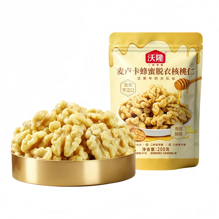 沃隆 麦卢卡蜂蜜去皮核桃仁烘烤 200g*1袋 200 克