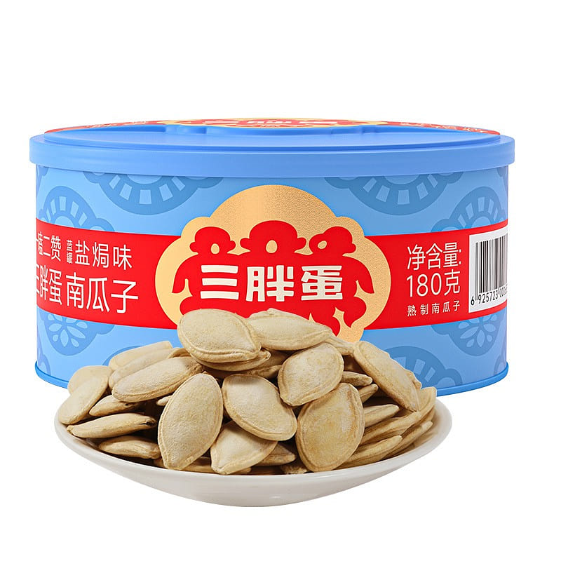 San Pang Dan Salted Pumpkin Seeds 180g per can 1 กระป๋อง