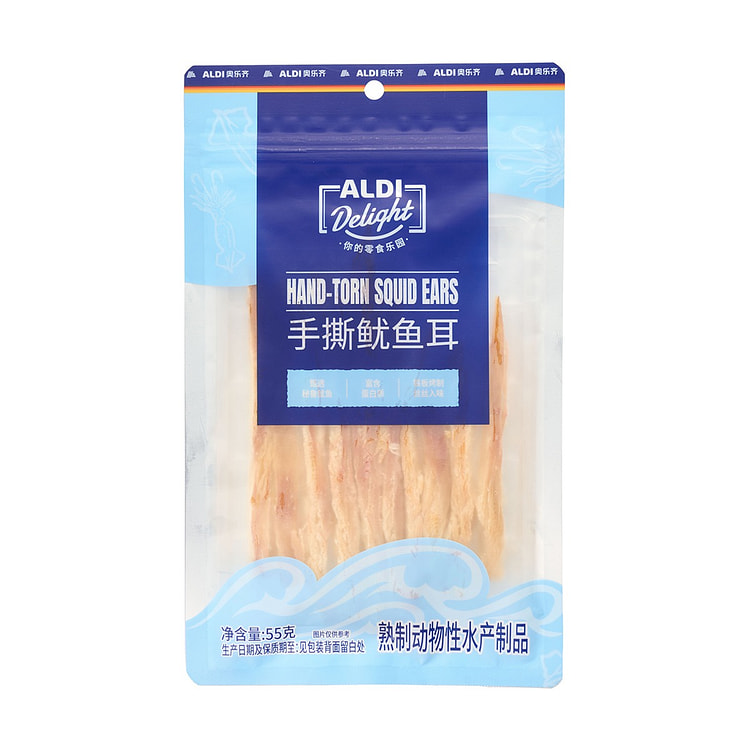 Aldi Delight Shredded Squid Ears dried snack 1pc 55 g