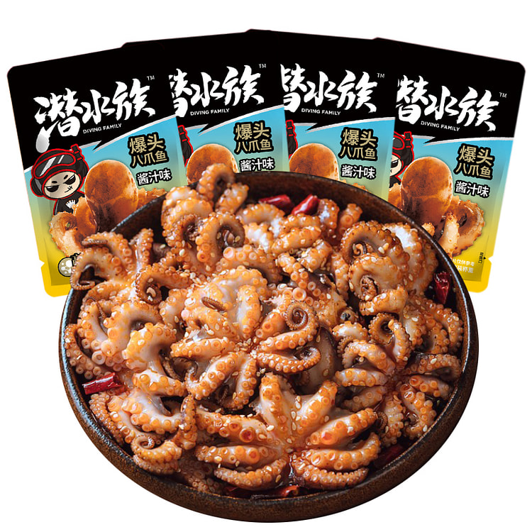 潜水族爆头八爪鱼海鲜熟食零食酱汁味150g*1份