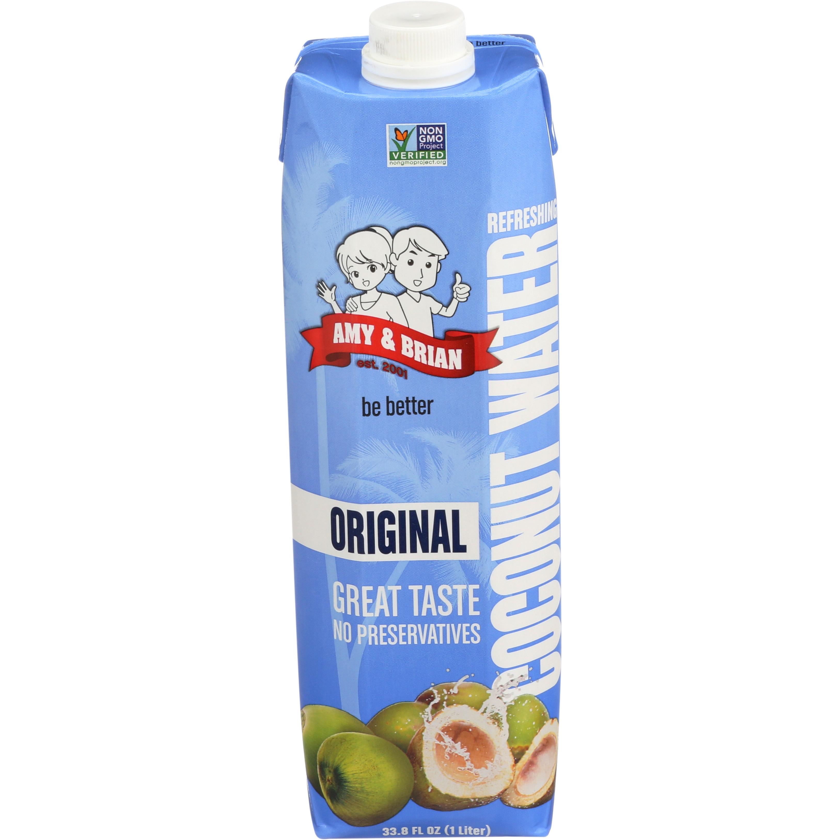Get Amy & Brian Premium Coconut Water Original NonGMO 6 x 33.8 Fl Oz
