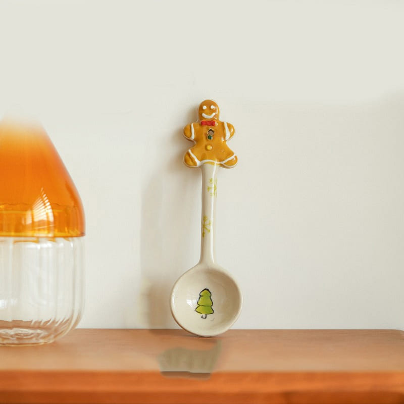 Underglazed Ceramic Spoon for Christmas D 1 each