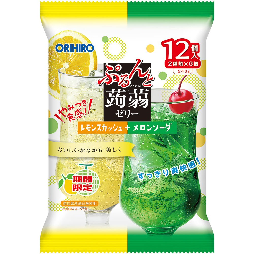 Get ORIHIRO Konjac Jelly Lemon & Melon Soda 240g 1 each Delivered