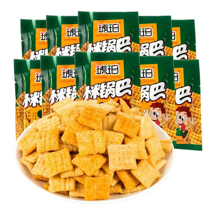 怀旧小零食 琥珀膨化牛肉味小米锅巴【20包】440g