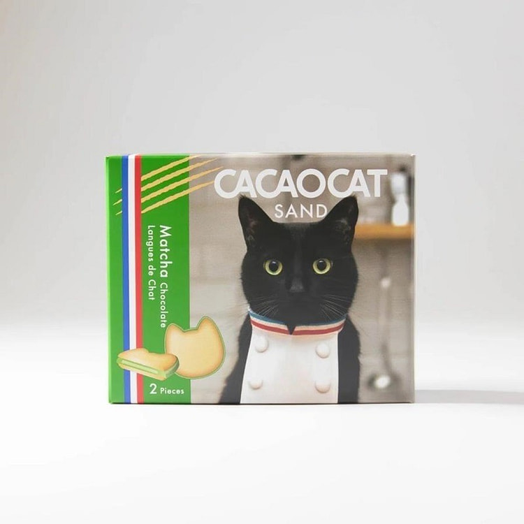 CACAOCAT  抹茶巧克力薄饼 2枚 猫舌