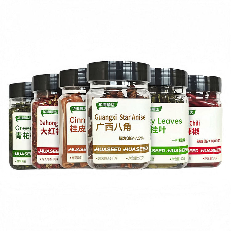 华海顺达 八角香叶桂皮大红袍花椒青花椒四川辣椒6件 6 瓶
