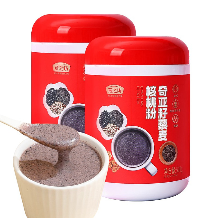 燕之坊奇亚籽藜麦核桃粉即食营养代餐500g*2