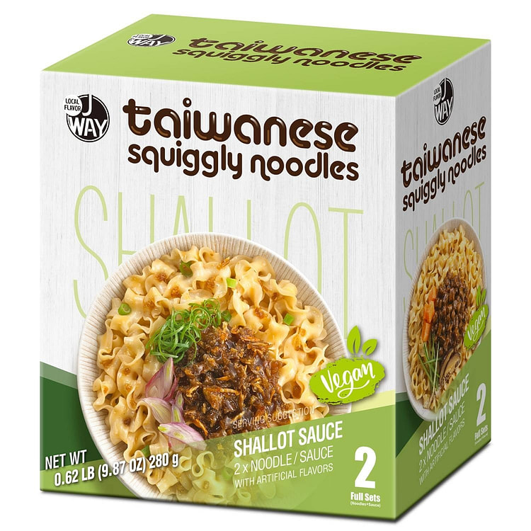JWAY Instant Squiggly Noodles with Shallot Sauce 1 box