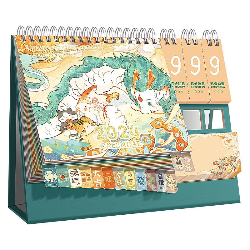 2024 Dragon Desk Calendar Calendar Creativity Ornament Work Plan-Dragon 1 each