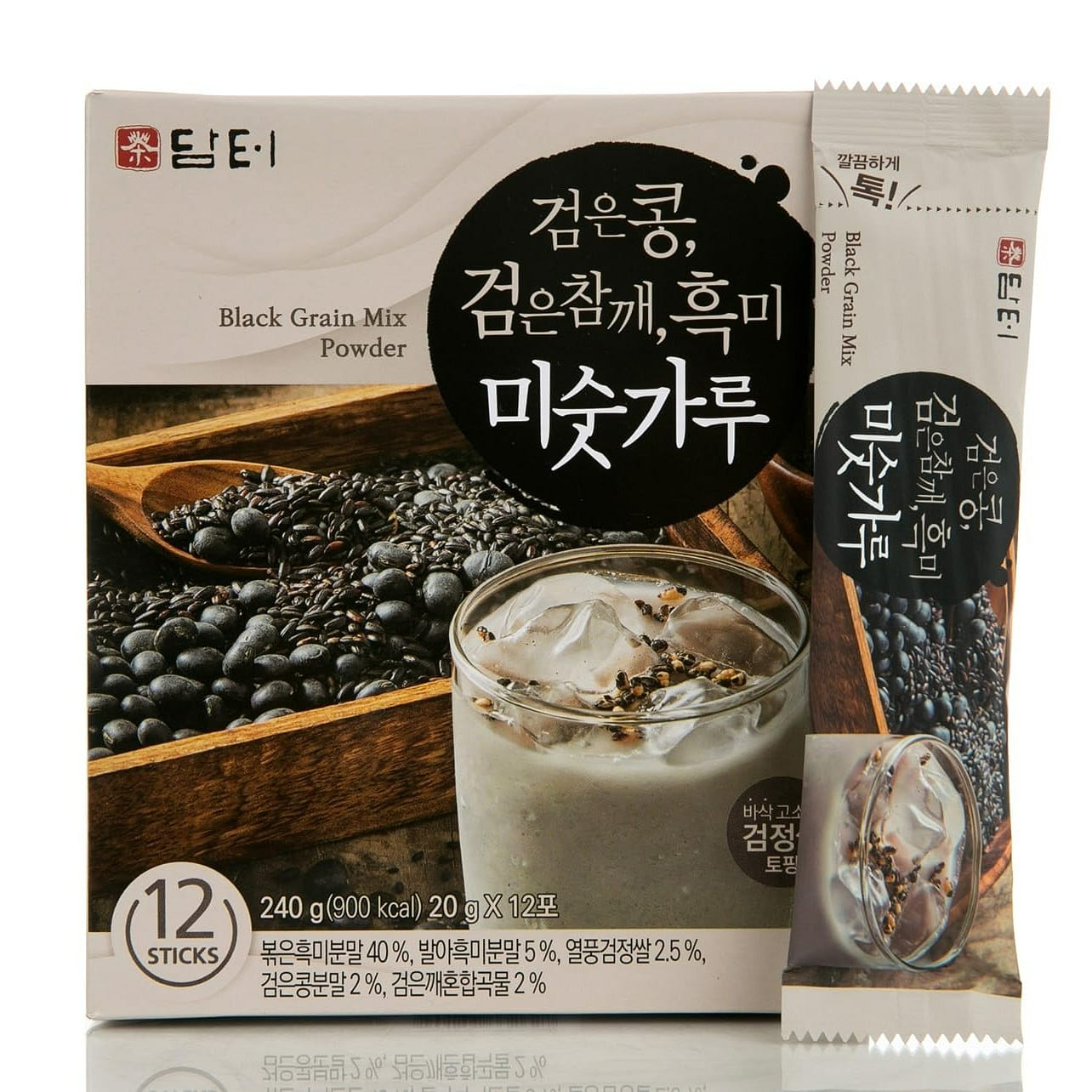 Korean Black Mixed Grain Powder Meal 20gx12 Sticks 1 each