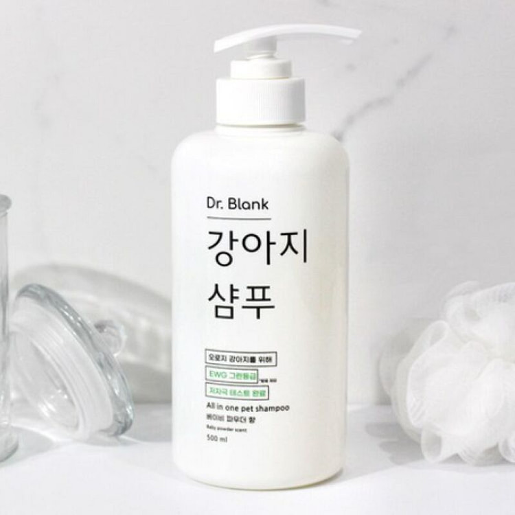 [한국 직배송] 닥터블랭크 저자극 강아지 샴푸 베이비파우더향,  500ml, 1개