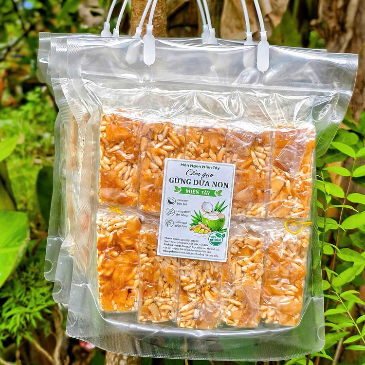 Puffed Rice Snack with Ginger and Young Coconut 1 pack