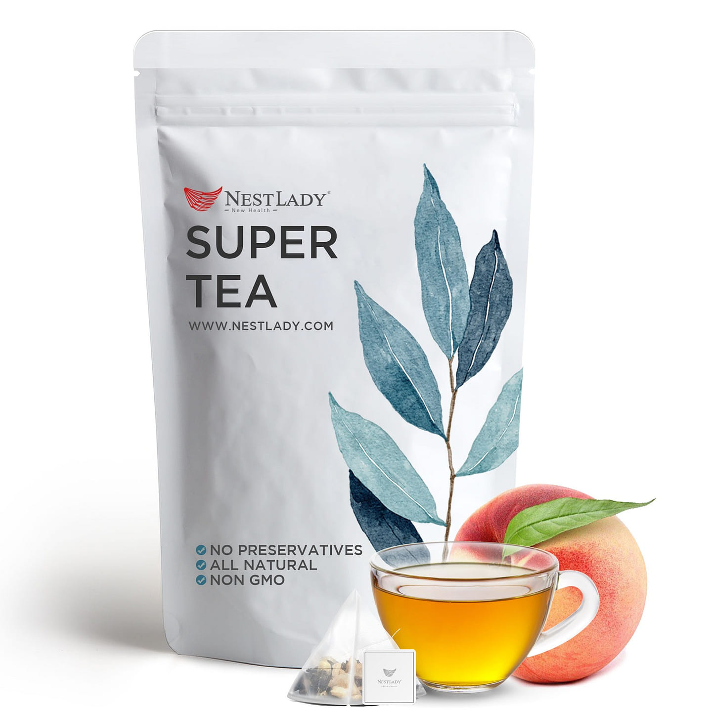 NESTLADY Peach Oolong Tea Bags 20 bags 1 count