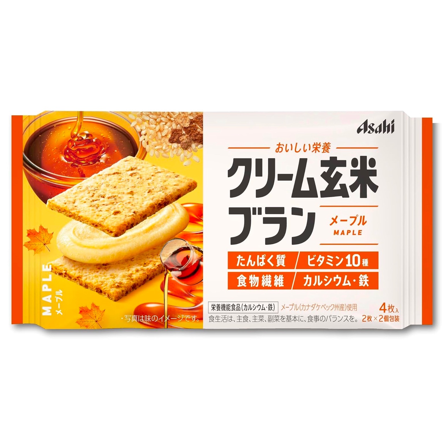 Biscuits Maple Cream Caramel Cereal Sand ASAHI 72g 1 ส่วน
