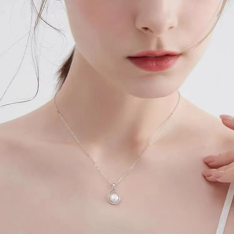 [MCK] Pearl drop necklace , Luxury Niche , High class 1 count