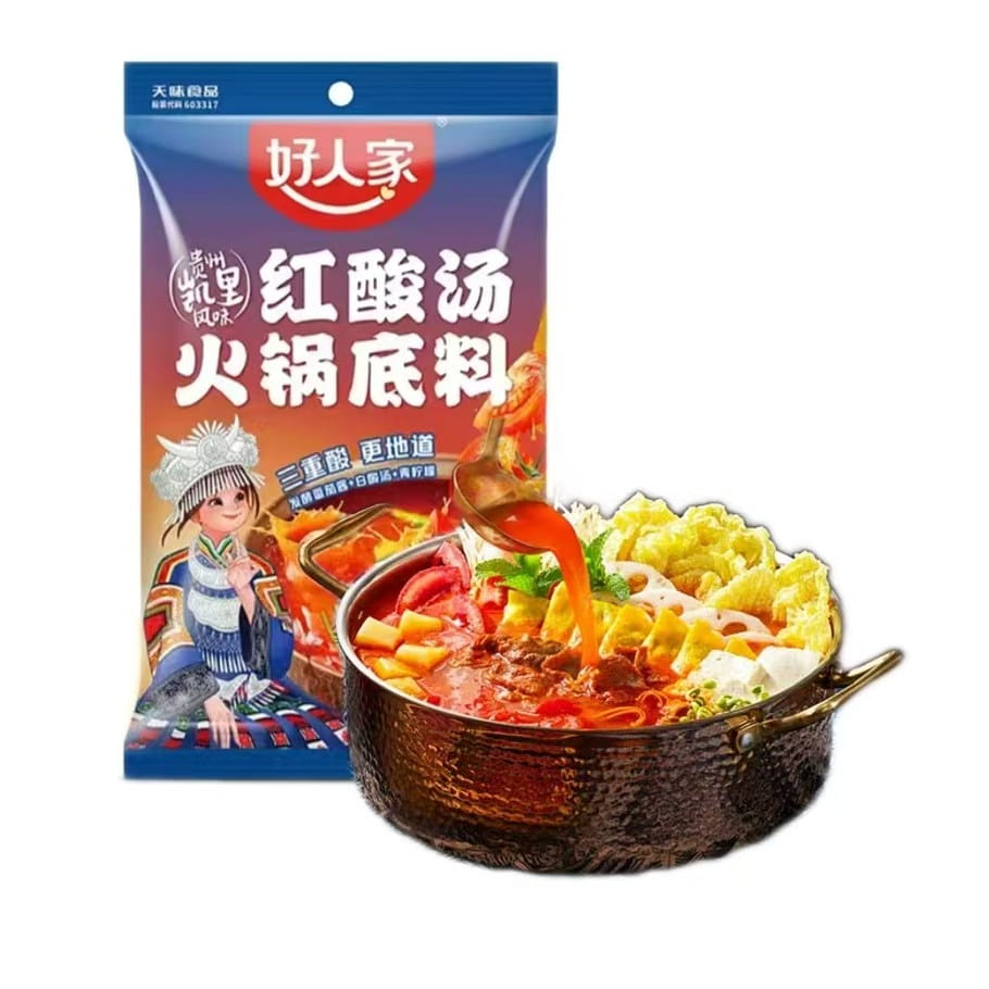 Kaili Flavored Red Sour Soup Hot Pot Base200g*1Bag 200 g