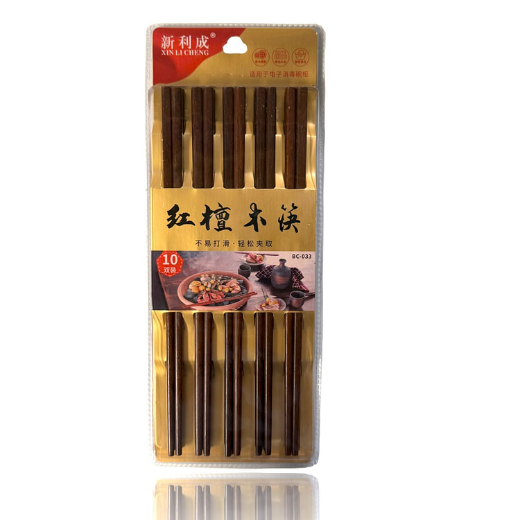 红檀木 筷子 无漆 不易打滑  10双/盒 1 包