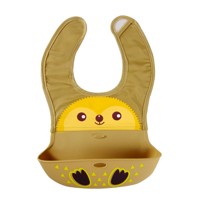 Nectar Baby Cloth and Silicone Bib-hedgehog 1 each