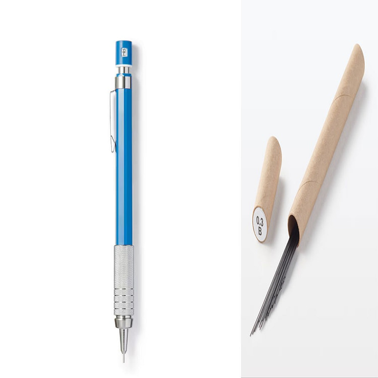 Muji Low-Center Mechanical Pencil -Blue - 0.3mm