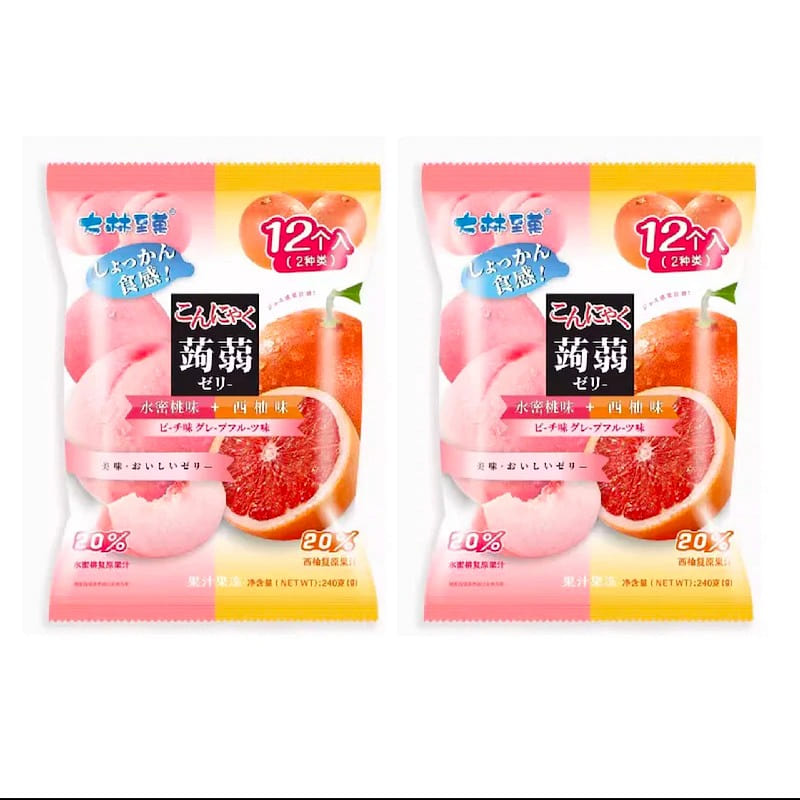 大林至菓 双拼果冻 水蜜桃/西柚味 240 克