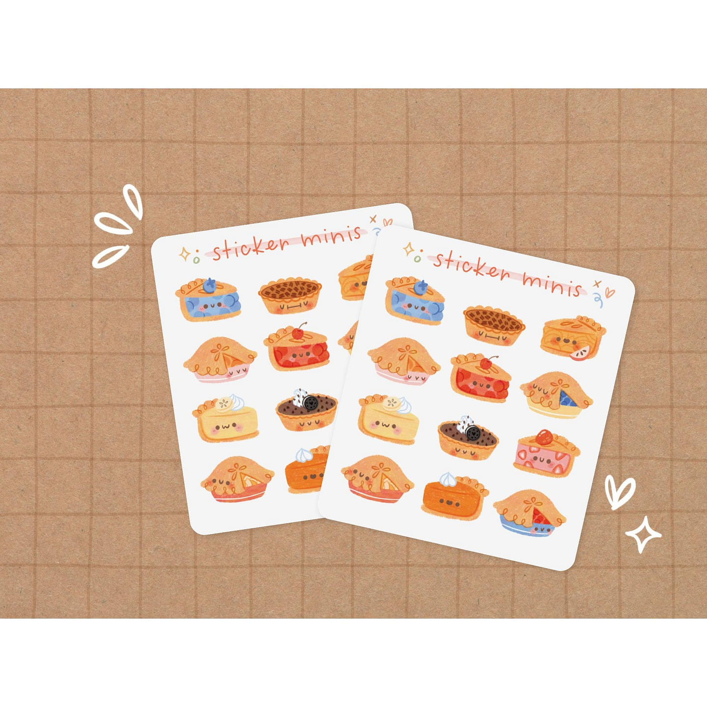 Pie Mini Sticker Sheet 1 each