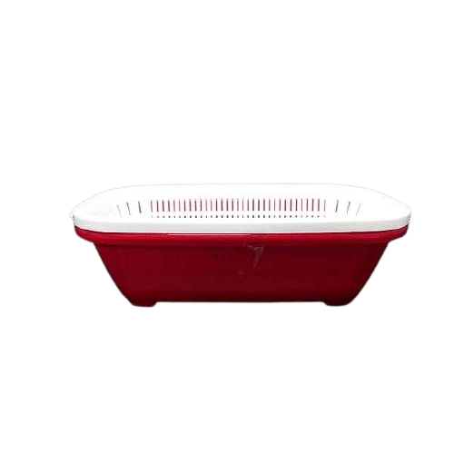 Stackable Colander Bowl, Slim-Shaped Red 1 each